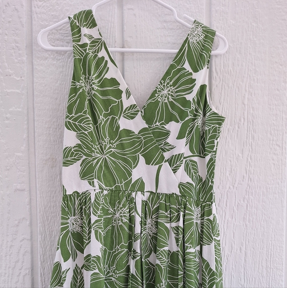 Jessica Howard Green and White Floral Sleeveless Dress Women's Size 10P - Picture 11 of 13